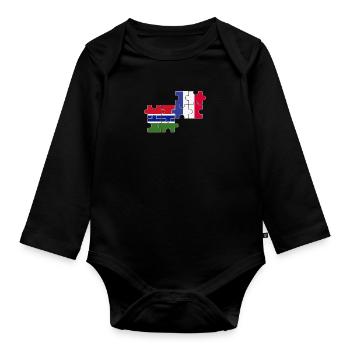 Gambie France Drapeau Français Gambien - Body Bébé bio manches longues - noir - Devant