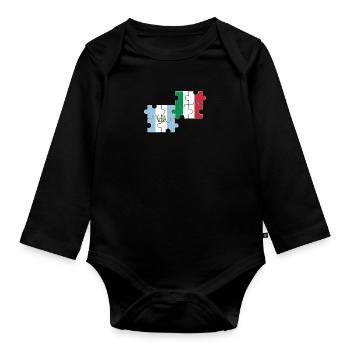 Guatemala Italie Drapeau Italien Guatémaltèque - Body Bébé bio manches longues - noir - Devant