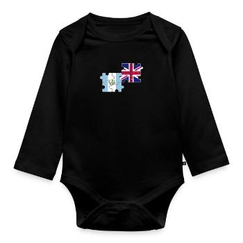 Guatemala UK Flag British Guatemalan - Organic Longsleeve Baby Bodysuit - black - Front