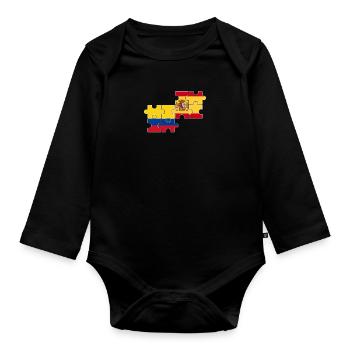 Colombie Espagne Drapeau Espagnol Colombien - Body Bébé bio manches longues - noir - Devant
