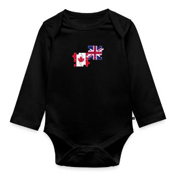 Canada Drapeau du Royaume-Uni Canadiens britanniques - Body Bébé bio manches longues - noir - Devant