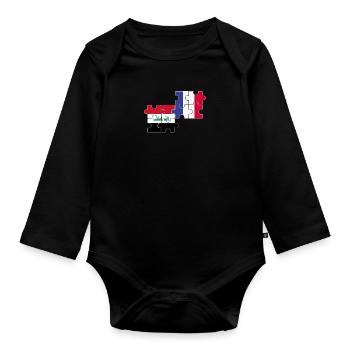 Irak Frankreich Flagge Französisch Iraker - Baby Bio-Langarm-Body - Schwarz - Vorne