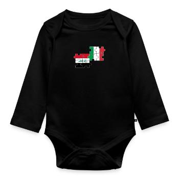 Irak Italien Flagge Italienisch Iraker - Baby Bio-Langarm-Body - Schwarz - Vorne