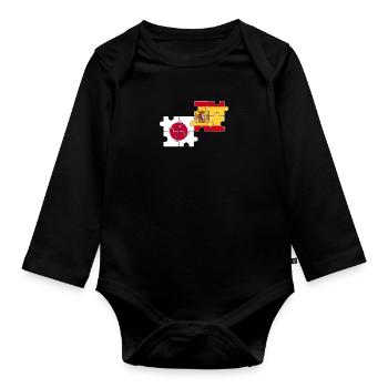 Japan Spanien Flagge Spanisch Japaner - Baby Bio-Langarm-Body - Schwarz - Vorne