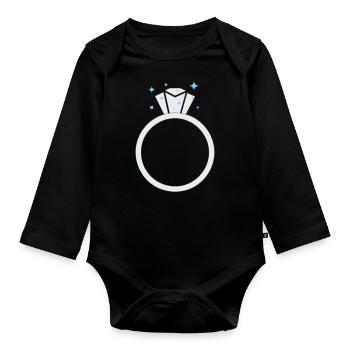 Diamant Ehering - Baby Bio-Langarm-Body - Schwarz - Vorne
