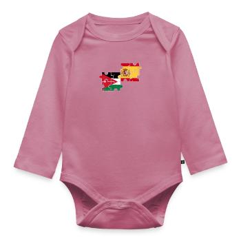 Jordanie Espagne Drapeau Vintage Jordanien - Body Bébé bio manches longues - mauve - Devant