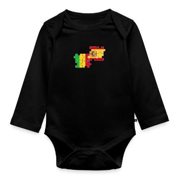 Mali Espagne Drapeau Espagnol Malien - Body Bébé bio manches longues - noir - Devant