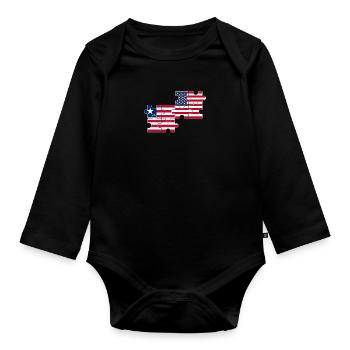 Liberia USA Flag Libériens américains - Body Bébé bio manches longues - noir - Devant