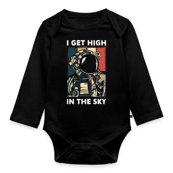 Astronomy Telescope Sun Space - Organic Longsleeve Baby Bodysuit - black - Front