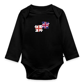 Georgia UK Flag British Georgian - Organic Longsleeve Baby Bodysuit - black - Front