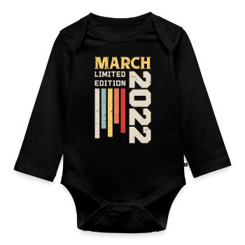 March 2022 - Birthday gift March 2022 March - Organic Longsleeve Baby Bodysuit - black - Front