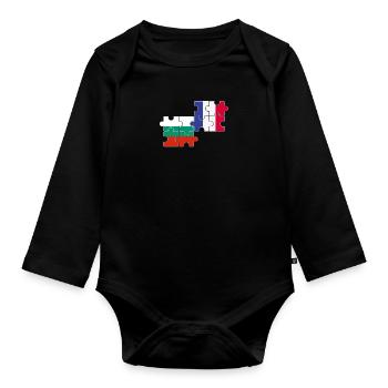 Bulgarien Frankreich Flagge Französisch Bulgare - Baby Bio-Langarm-Body - Schwarz - Vorne