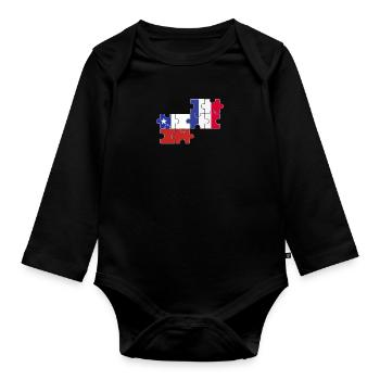 Chile Frankreich Flagge Französisch Chilene - Baby Bio-Langarm-Body - Schwarz - Vorne