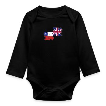 Chile UK Flag British Chilean - Organic Longsleeve Baby Bodysuit - black - Front