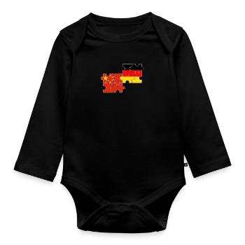 China Germany Flag German Chinese - Organic Longsleeve Baby Bodysuit - black - Front