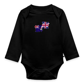 Îles Caïmans Drapeau britannique - Body Bébé bio manches longues - noir - Devant