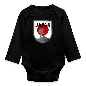 Drapeau du Japon utilisé Look Nihon drapeau japonais - Body Bébé bio manches longues - noir - Devant