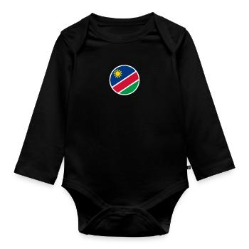 Namibia Namibian flag Namibian - Organic Longsleeve Baby Bodysuit - black - Front