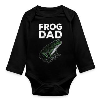Men Herpetologist Amphibian Father Frog Dad - Organic Longsleeve Baby Bodysuit - black - Front
