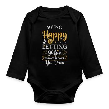 Shamrock Optimist Lucky Guy - Organic Longsleeve Baby Bodysuit - black - Front
