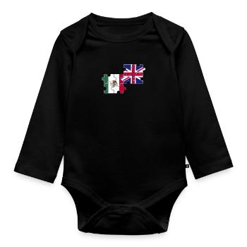 Mexique Drapeau britannique Mexicains britanniques - Body Bébé bio manches longues - noir - Devant