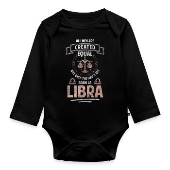 Horoskop Sternbild September Aberglauben - Baby Bio-Langarm-Body - Schwarz - Vorne