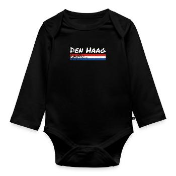 La Haye Pays-Bas Vintage Dutch Flag - Body Bébé bio manches longues - noir - Devant