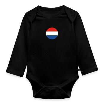 Netherlands Dutch flag Dutch - Organic Longsleeve Baby Bodysuit - black - Front