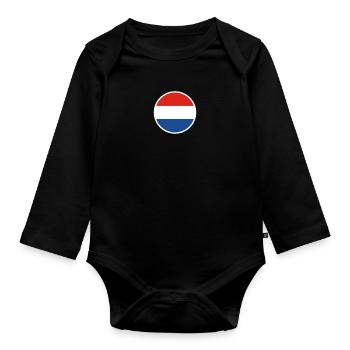 Netherlands Dutch flag Dutch - Organic Longsleeve Baby Bodysuit - black - Front