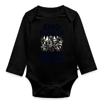 Emo Reindeer Brigade traîneau dans le style Emocore - Body Bébé bio manches longues - noir - Devant