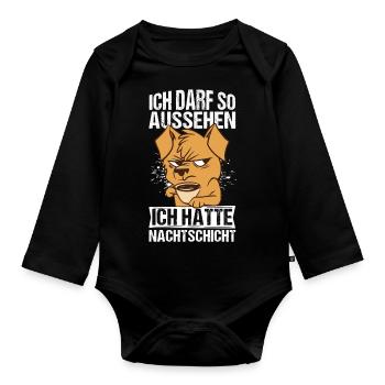 Ich darf So Aussehen Ich Hatte Nachtschicht Kaffee - Baby Bio-Langarm-Body - Schwarz - Vorne