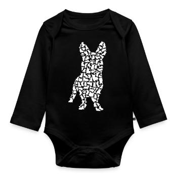 Welsh Corgi Cardigan Dogs Women Welsh Corgi - Organic Longsleeve Baby Bodysuit - black - Front