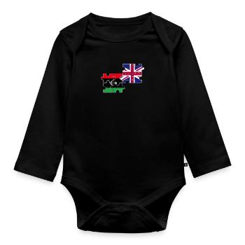 Libya UK Flag British Libyan - Organic Longsleeve Baby Bodysuit - black - Front