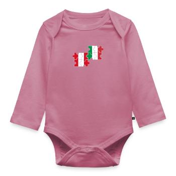 Peru Italy Flag Italians Peruvians - Organic Longsleeve Baby Bodysuit - mauve - Front