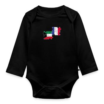 Kuwait Frankreich Flagge Französisch Kuwaiter - Baby Bio-Langarm-Body - Schwarz - Vorne