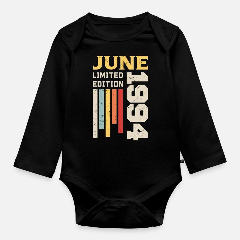 Juni 1994 - Geburtstagsgeschenk Juni 1994 Juni - Baby Bio-Langarm-Body - Schwarz