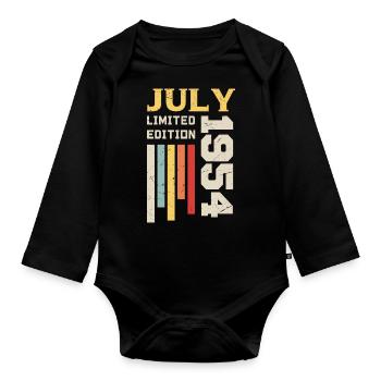 July 1954 - July 1954 Birthday Gift - Organic Longsleeve Baby Bodysuit - black - Front