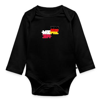 Poland Germany Flag German Polish - Organic Longsleeve Baby Bodysuit - black - Front