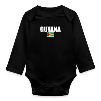 Guyane Vintage Guyanais drapeau guyanais - Body Bébé bio manches longues - noir - Devant