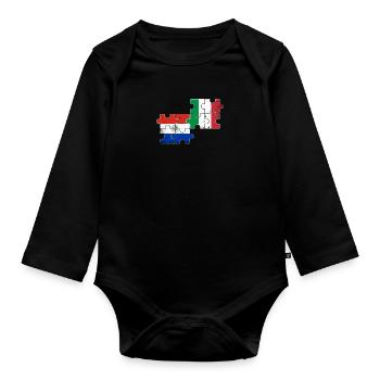Paraguay Italy Vintage Flag Paraguayan - Organic Longsleeve Baby Bodysuit - black - Front