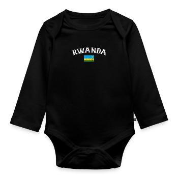 Rwanda Vintage drapeau rwandais rwandais - Body Bébé bio manches longues - noir - Devant