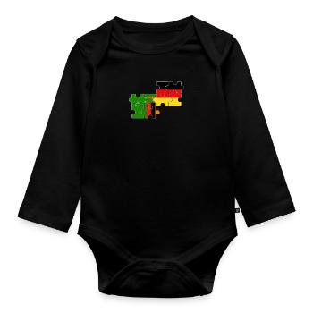 Zambie Allemagne Drapeau Allemagne Zambier - Body Bébé bio manches longues - noir - Devant