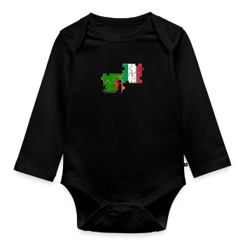 Sambia Italien Vintage Flagge Italiener Sambier - Baby Bio-Langarm-Body - Schwarz - Vorne