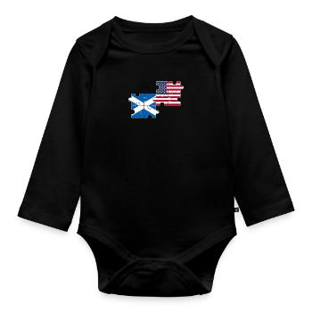 Scotland, USA, Flag, American, Scottish - Organic Longsleeve Baby Bodysuit - black - Front