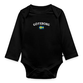 Göteborg, Suède, Suède, Drapeau suédois, Suède - Body Bébé bio manches longues - noir - Devant