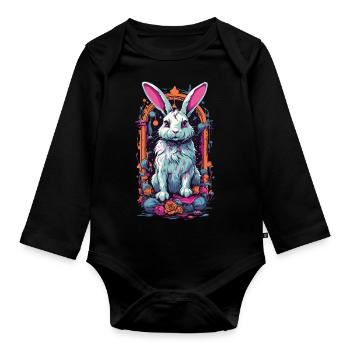 Goth Occult Magic Bunny Streetwear Design - Organic Longsleeve Baby Bodysuit - black - Front