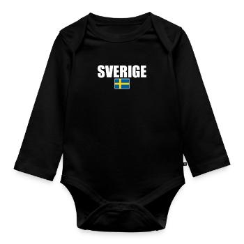 Sverige Suède Drapeau suédois Suède - Body Bébé bio manches longues - noir - Devant