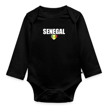 Sénégal Drapeau Sénégal Sénégal - Body Bébé bio manches longues - noir - Devant
