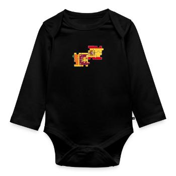 Sri Lanka Espagne Drapeau Espagnols Sri Lankais - Body Bébé bio manches longues - noir - Devant