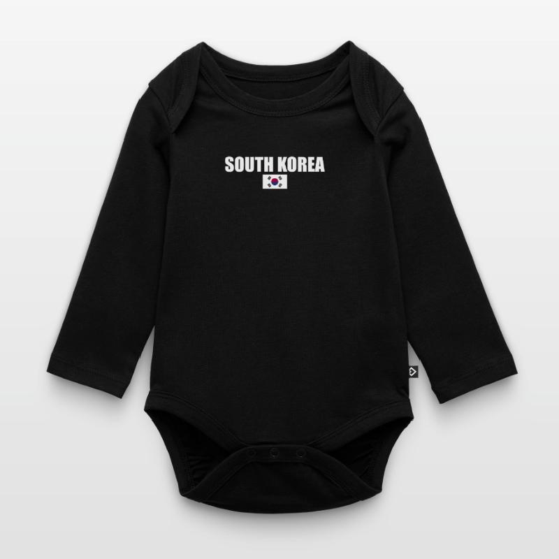 Corée du Sud Corée du Sud Drapeau coréen Body Bébé bio manches longues